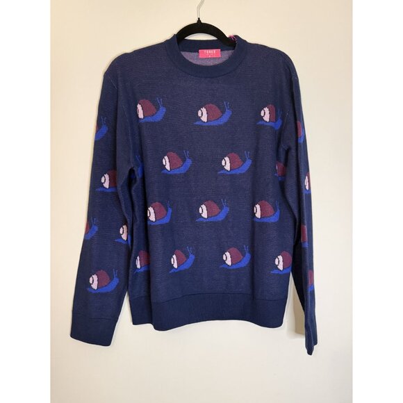 Terez Sweater with Escargot Blue Women's Size Medium NEW $325 [jb] - Picture 8 of 10